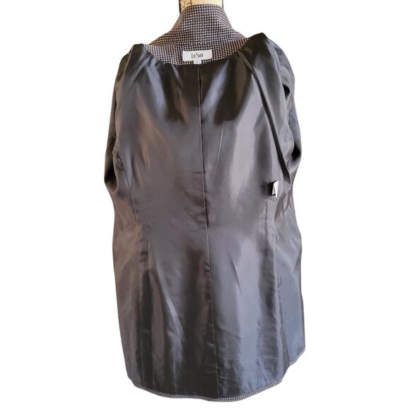 Le Suit Womens Houndstooth Long Blazer Black & Beige SZ 10 - Picture 7 of 10